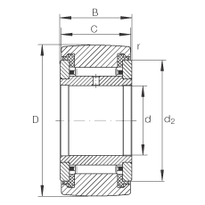 Yoke type track rollers NATR12-PP, with axial guidance, axial plain washers on both sides